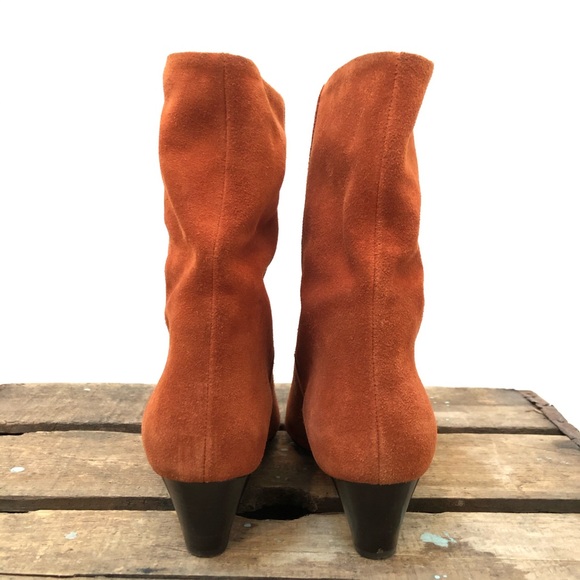 Isabel Marant Étoile Orange Suede Ankle Boots - Picture 4 of 6